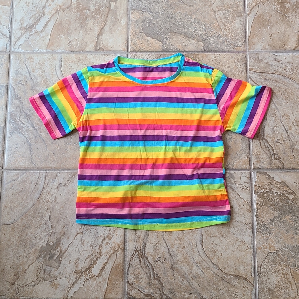Pastel Rainbow Striped Colored T-Shirt